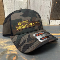 Hermosa Beach HERMOSA AVE 6 Panel Low Profile Trucker Hat - Camo/Black