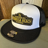 Hermosa Beach ARE YOU ESTABLISHED? Trucker Hat - Black/White (Flat Brim)