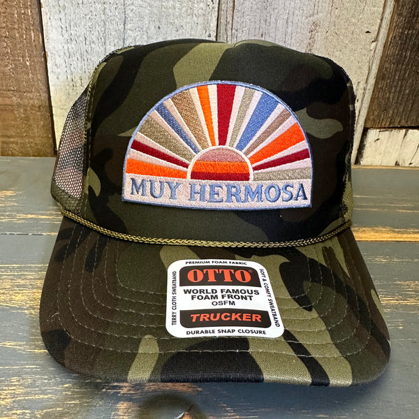 Hermosa Beach MUY HERMOSA Trucker Hat - Full Camouflage