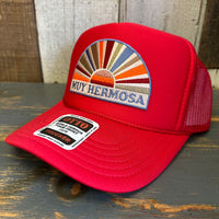 Hermosa Beach MUY HERMOSA High Crown Trucker Hat - Red