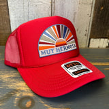 Hermosa Beach MUY HERMOSA High Crown Trucker Hat - Red