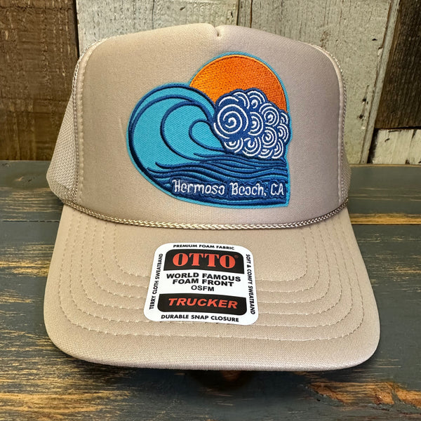 Hermosa Beach TUBULAR High Crown Trucker Hat - Khaki