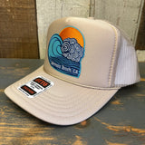 Hermosa Beach TUBULAR High Crown Trucker Hat - Khaki