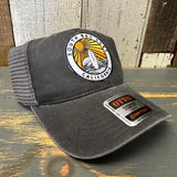 SOUTH BAY SURF (Multi Color Patch) 6 Panel Low Profile Trucker Hat - Black/Charcoal
