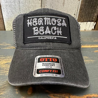 Hermosa Beach ROPER 6 Panel Low Profile Trucker Hat - Black/Charcoal