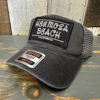 Hermosa Beach ROPER 6 Panel Low Profile Trucker Hat - Black/Charcoal