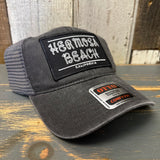 Hermosa Beach ROPER 6 Panel Low Profile Trucker Hat - Black/Charcoal