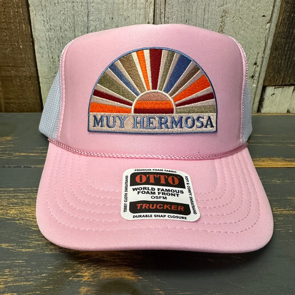 Hermosa Beach MUY HERMOSA Trucker Hat - Soft Pink/White