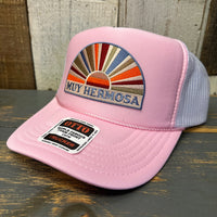 Hermosa Beach MUY HERMOSA Trucker Hat - Soft Pink/White
