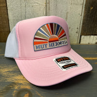 Hermosa Beach MUY HERMOSA Trucker Hat - Soft Pink/White