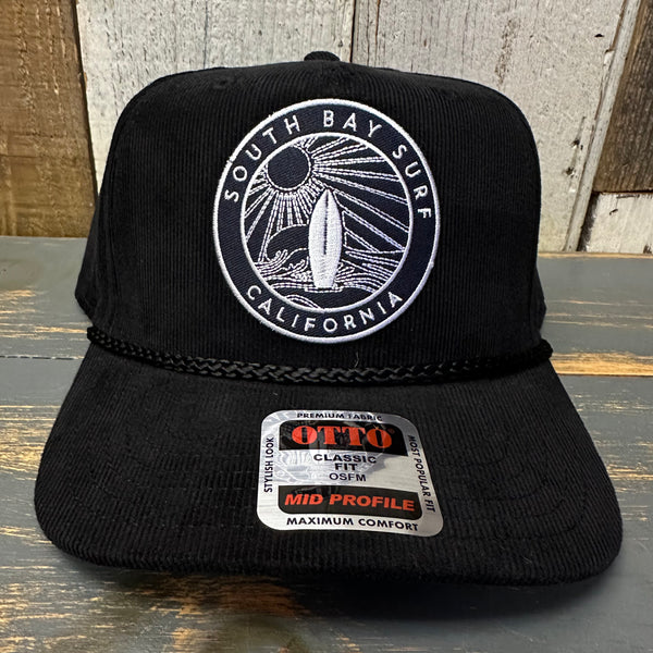 SOUTH BAY SURF (Navy Patch) Corduroy Baseball Cap - Black
