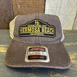 Hermosa Beach ARE YOUR ESTABLISHED? 6 Panel Low Profile "OTTO COMFY FIT" Trucker Hat - Dark Brown/Dark Brown/Khaki