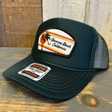 Hermosa Beach  RETRO SUNSET High Crown Trucker Hat - Dark Green
