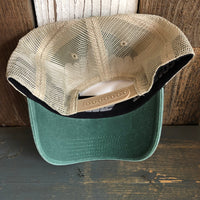 Hermosa Beach HERMOSA AVE 6 Panel Low Profile "OTTO COMFY FIT" Mesh Back Trucker Hat - Dark Green/Dark Green/Khaki