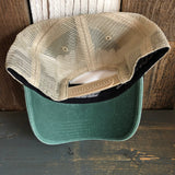 Hermosa Beach HERMOSA AVE 6 Panel Low Profile "OTTO COMFY FIT" Mesh Back Trucker Hat - Dark Green/Dark Green/Khaki