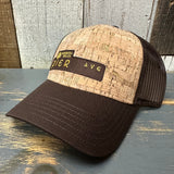 Hermosa Beach PIER AVE Premium Cork Low Profile Mesh Back Trucker Hat - (Brown/Cork)