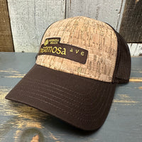 Hermosa Beach HERMOSA AVE Premium Cork Low Profile Mesh Back Trucker Hat - (Brown/Cork)