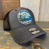Hermosa Beach SHOREFRONT 6 Panel Low Profile Mesh Back Trucker Hat - Faded Black/Black