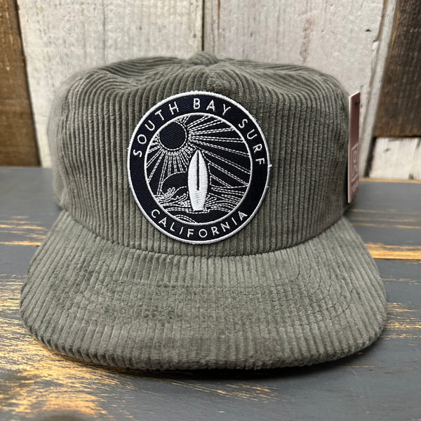 SOUTH BAY SURF (Black Patch) Vintage Corduroy Hat - Olive Green