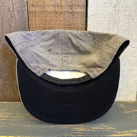 Hermosa Beach CALIFORNIA LICENSE PLATE 6 Panel Mid Profile Snapback Hat - Chambray Charcoal Gray