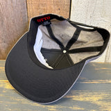 Hermosa Beach CALIFORNIA LICENSE PLATE 6 Panel Mid Profile Snapback Hat - Chambray Charcoal Gray