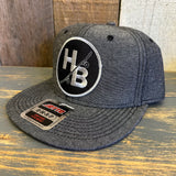 Hermosa Beach SKATEBOARDING WAS NEVER A CRIME 6 Panel Mid Profile Snapback Hat - Chambray Black