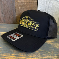 Hermosa Beach ARE YOU ESTABLISHED? - 5 Panel Mid Profile Mesh Back Trucker Hat - Black