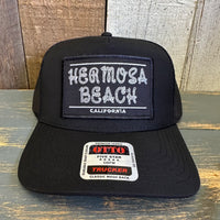Hermosa Beach ROPER - 5 Panel Mid Profile Mesh Back Trucker Hat - Black