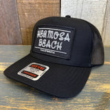Hermosa Beach ROPER - 5 Panel Mid Profile Mesh Back Trucker Hat - Black
