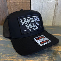 Hermosa Beach ROPER - 5 Panel Mid Profile Mesh Back Trucker Hat - Black