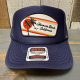 Hermosa Beach RETRO SUNSET High Crown Trucker Hat - Navy