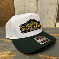 Hermosa Beach ARE YOU ESTABLISHED? 5 Panel Mid Profile Baseball Cap - Dark Green/White