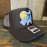 Hermosa Beach LIFEGUARD TOWER High Crown Trucker Hat - Charcoal (Curved Brim)