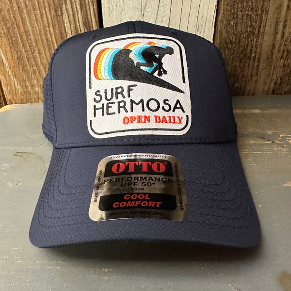 Hermosa Beach SURF HERMOSA :: OPEN DAILY - 6 Panel Low Profile Baseball Cap - Navy