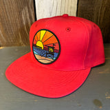 Hermosa Beach OBLIGATORY SUNSET - 6 Panel Mid Profile Baseball Cap - Red