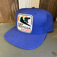 Hermosa Beach SURF HERMOSA :: OPEN DAILY - 6 Panel Mid Profile Baseball Cap - Blue