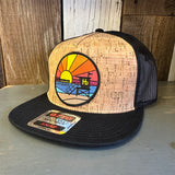 Hermosa Beach OBLIGATORY SUNSET Premium Cork Trucker Hat (Black)