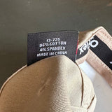SOUTH BAY SURF (Navy Colored Patch)  :: "FLEX" 6 Panel Mid Profile Flat Visor Baseball Cap - Khaki