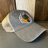 SO FAR ... SO BUENO 6 Panel Low Profile Mesh Hat - Light Grey/Khaki