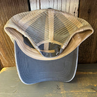 SO FAR ... SO BUENO 6 Panel Low Profile Mesh Hat - Light Grey/Khaki