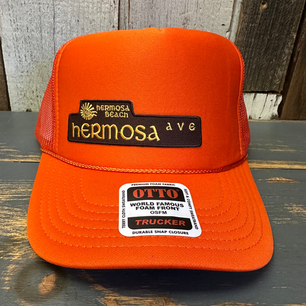 Hermosa Beach HERMOSA AVE Trucker Hat - Orange