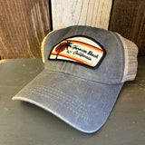 Hermosa Beach RETRO SUNSET 6 Panel Low Profile Mesh Hat - Light Grey/Khaki