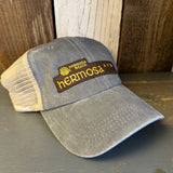 Hermosa Beach HERMOSA AVE 6 Panel Low Profile Mesh Hat - Light Grey/Khaki