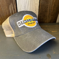 Hermosa Beach HIGH HEAT 6 Panel Low Profile Mesh Hat - Light Grey/Khaki