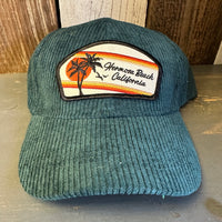 Hermosa Beach RETRO SUNSET 6 Panel Low Profile Corduroy Cap - Green