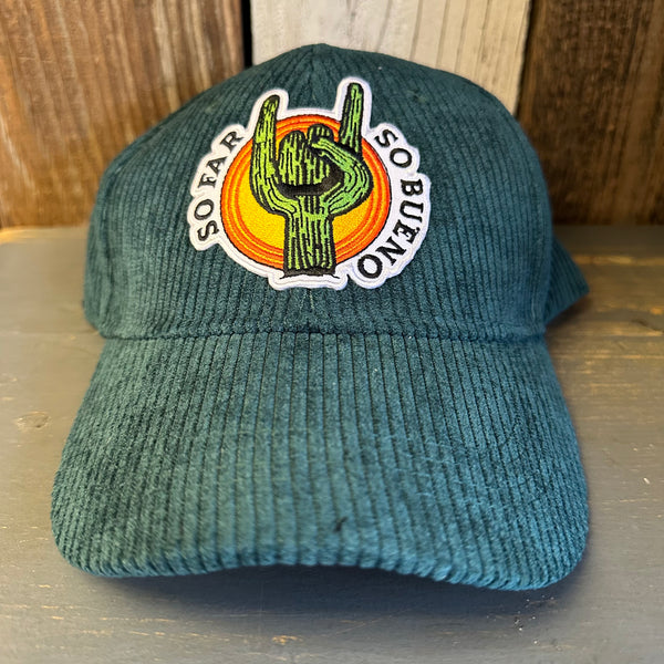 SO FAR ... SO BUENO 6 Panel Low Profile Corduroy Cap - Green