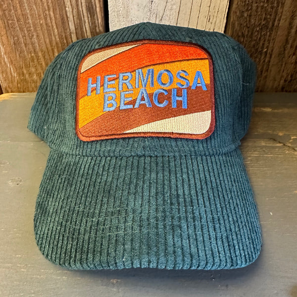 Hermosa Beach GOLF CARTS & YOGA PANTS 6 Panel Low Profile Corduroy Cap - Green