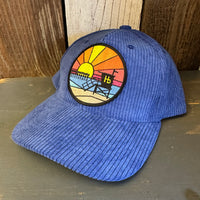 Hermosa OBLIGATORY SUNSET 6 Panel Low Profile Corduroy Cap - Blue