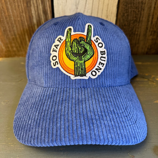SO FAR ... SO BUENO 6 Panel Low Profile Corduroy Cap - Blue