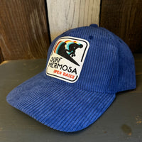 Hermosa BEACH SURF HERMOSA :: OPEN DAILY 6 Panel Low Profile Corduroy Cap - Blue